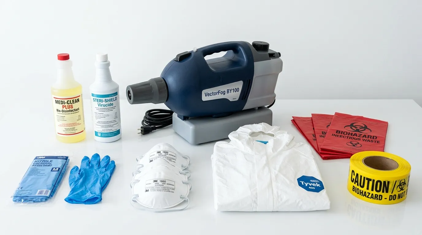 Professional biohazard remediation crew working in Rockville