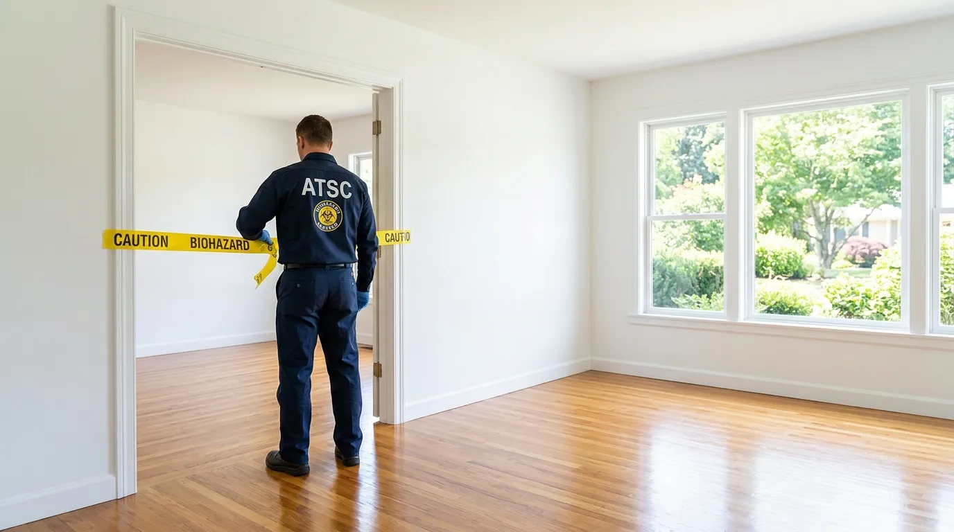 Certified biohazard cleanup crew performing Decomposition Cleanup in Rockville